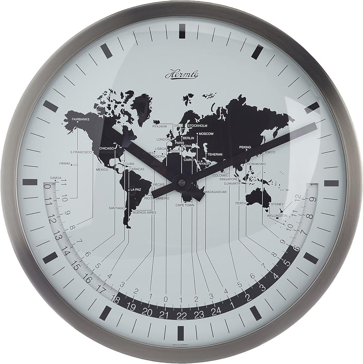 Wanduhren-Standuhren-Edelstahl-gewölbtem-Frontglas
