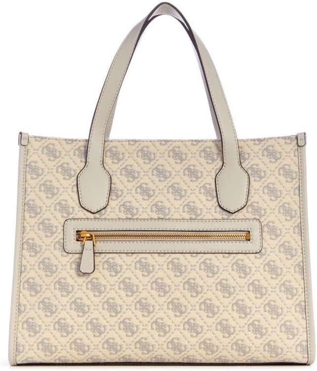 GUESS Izzy 2 Compartment Tote, Handtasche, Umhängetasche, Hellgrau-Beige