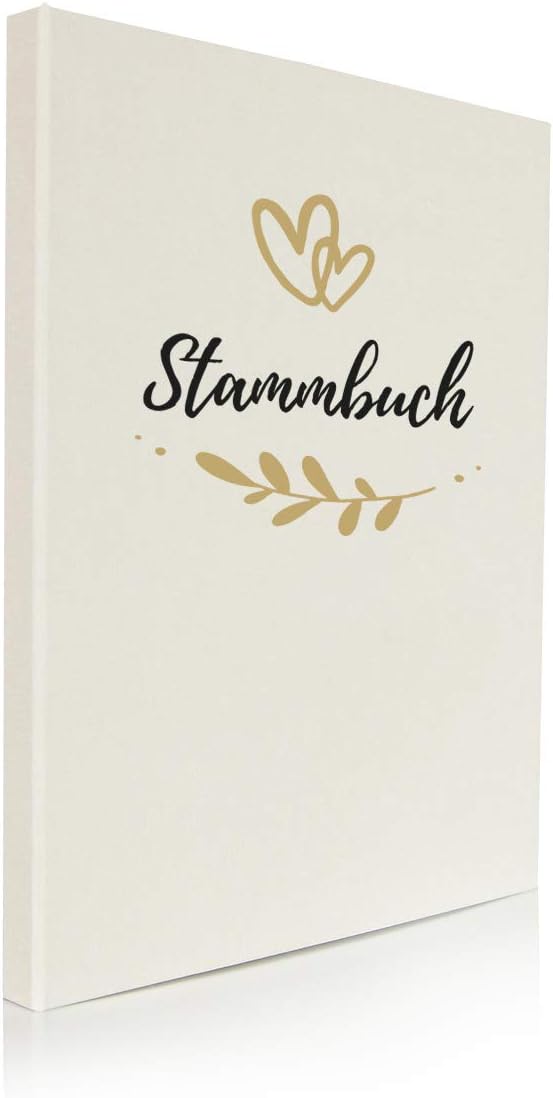 Hochzeitideal Stammbuch der Familie DIN A4 'Fiore' Leinen (Creme), Creme
