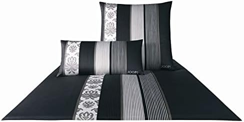 elegante JOOP! Mako-Satin Cornflower Bettwäsche schwarz 80/80 155/220 155x220 cm + 80x80 cm Schwarz