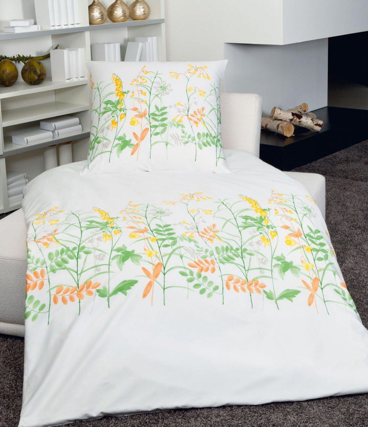 Janine Bettwäsche Messina 4704 gelb-orange - 03 80x80 cm - 135x200 cm, 80x80 cm - 135x200 cm