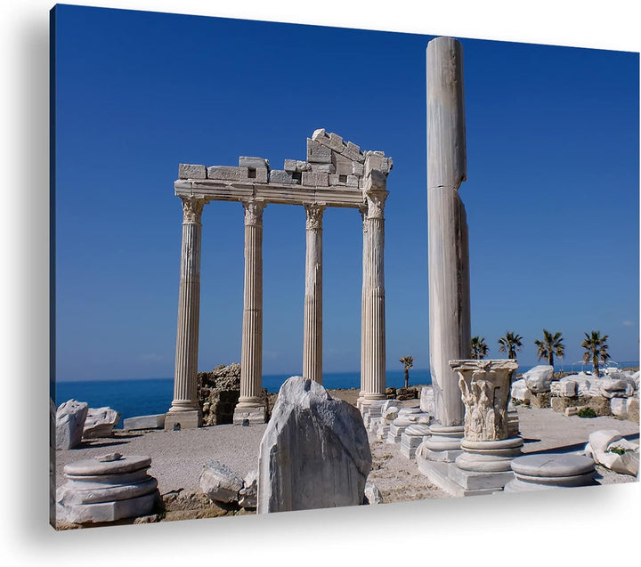 deyoli antikes Tempel Bauwerk in Türkei im Format: 100x70 als Leinwandbild, Motiv fertig gerahmt auf