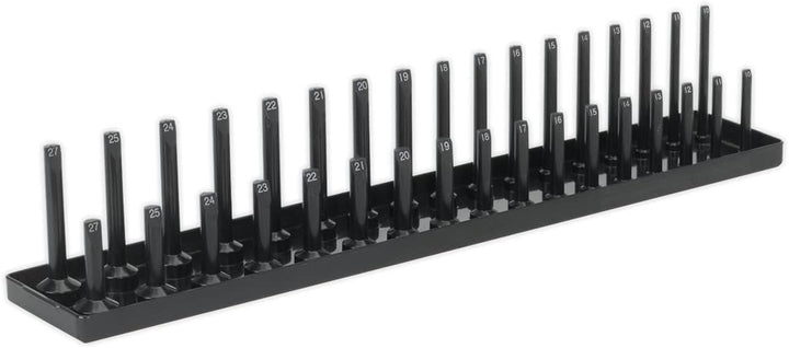 Sealey SH1217 Steckschlüsselhalter, 1,27 cm Vierkantantrieb, 10 mm-27 mm, schwarz