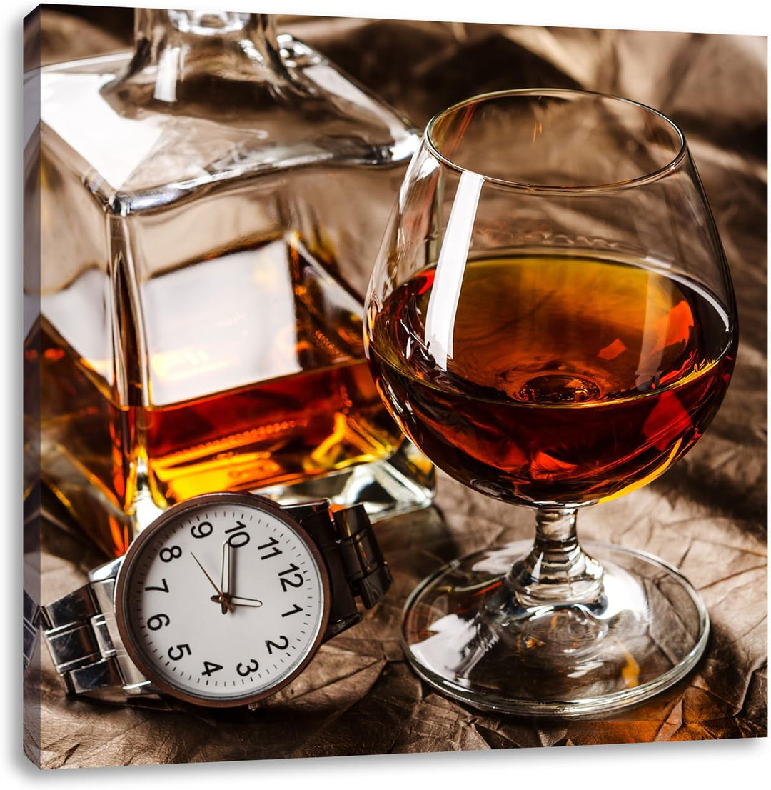 Man Things Whiskey, Format: 70x70 auf Leinwand, XXL riesige Bilder fertig gerahmt mit Keilrahmen, Ku