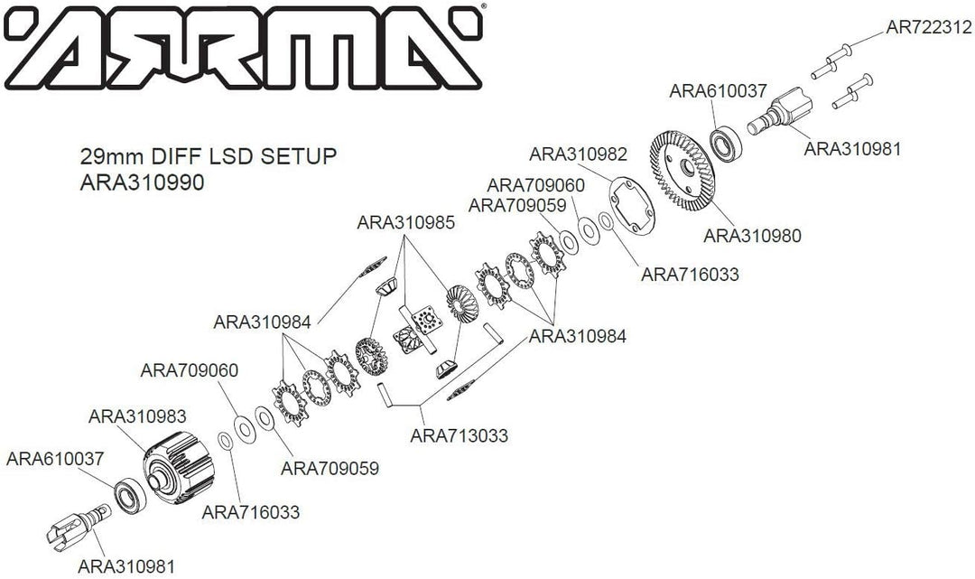 Aktiv F/R Diff Set, GP4 5mm 10k