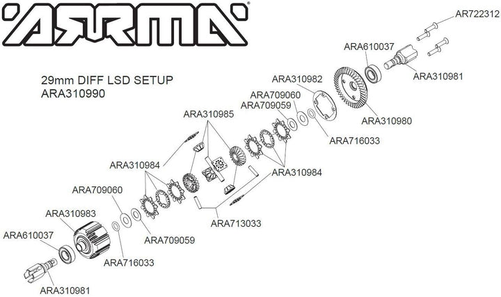 Aktiv F/R Diff Set, GP4 5mm 10k