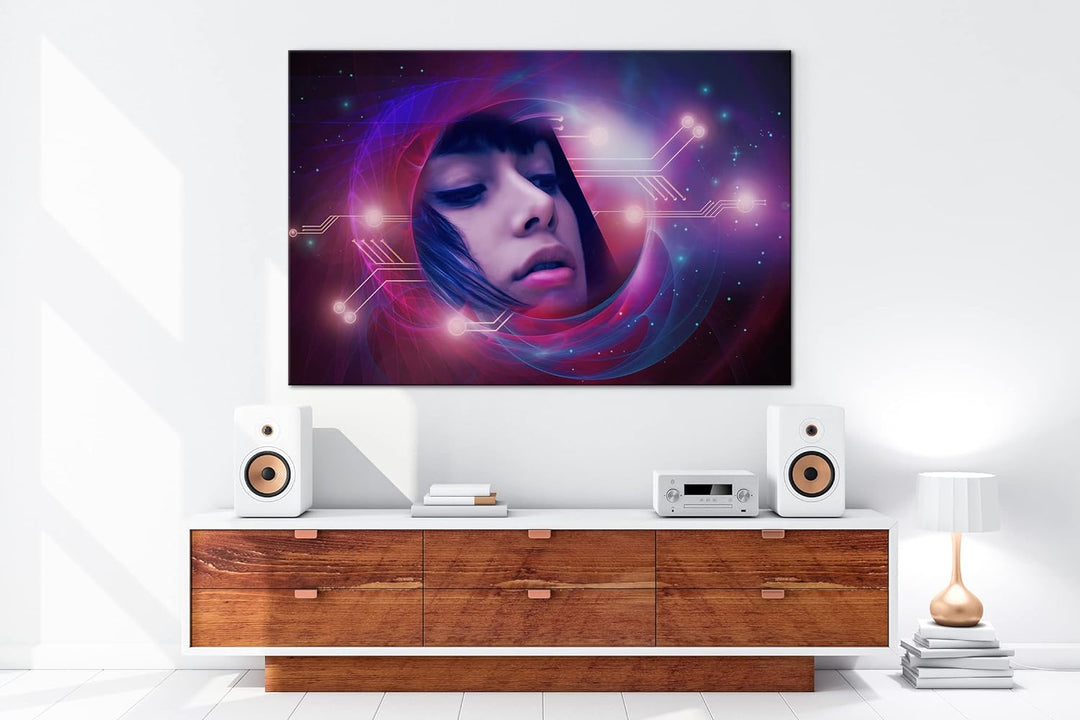 deyoli fantasievolle Science-Fiction Welt Format: 80x60 als Leinwandbild, Motiv fertig gerahmt auf E