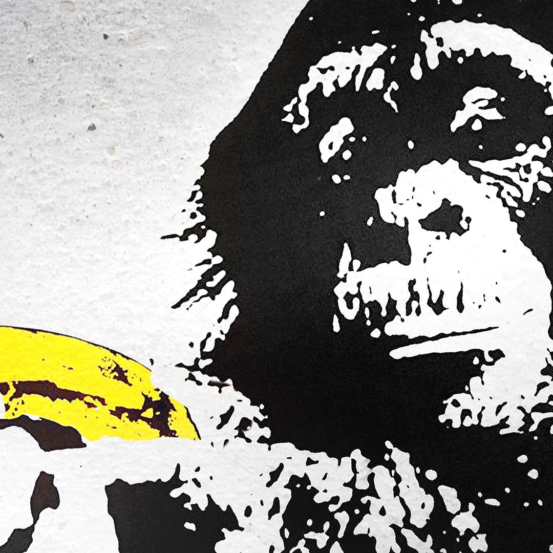 Novart Wandbilder Banksy Collage - KOMPLETT AUFHÄNGFERTIG - Street Art Wohnzimmer Büro- 7 Moderne Mo