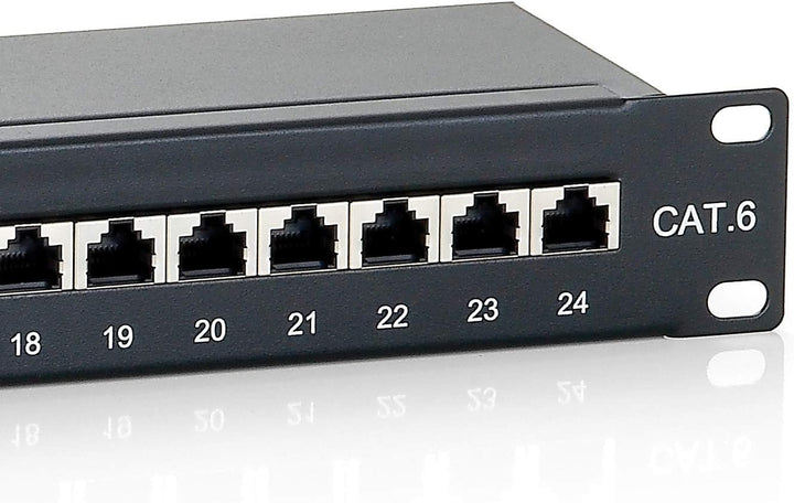 Equip Patchpanel 24x RJ45 Cat6 19" 1HE schwarz 24 Ports Schwarz, 24 Ports Schwarz