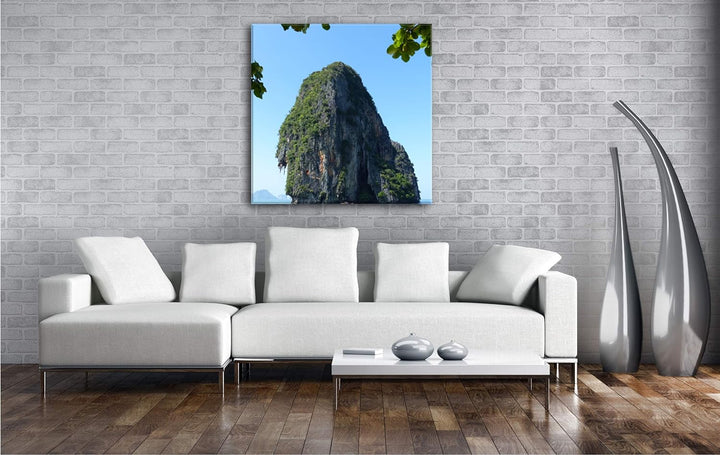 deyoli Insel in Thailand im Format: 60x60 als Leinwandbild, Motiv fertig gerahmt auf Echtholzrahmen,