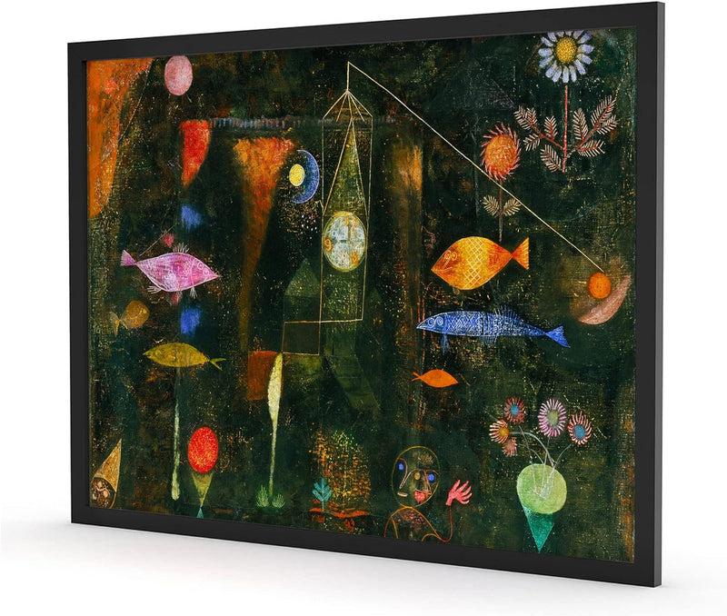 Generisch Paul Klee - Fischzauber, Poster im Bilderrahmen / Format: 55x40cm / Kunstdruck gerahmt, 55