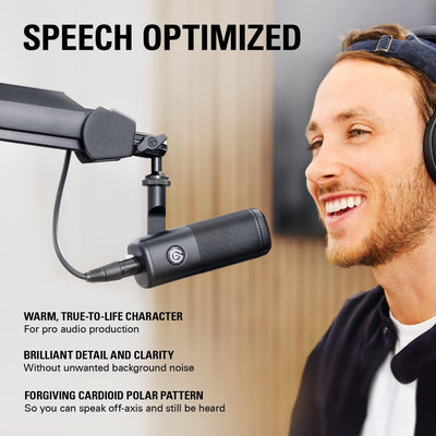 Elgato Wave DX mit Kabel - Dynamisches XLR-Mikro mit 3m XLR Kabel, unterdrückt Hintergrundgeräusche,