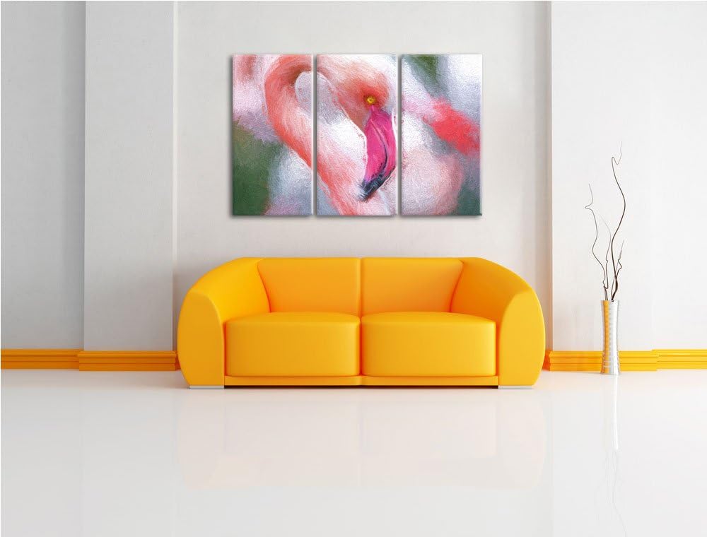prächtiger Flamingo Spezial 3-Teiler Leinwandbild 120x80 Bild auf Leinwand, XXL riesige Bilder ferti
