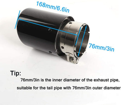 76 mm 3-Zoll Schalldämpferspitze Universal Ersatz Auspuffspitzen für LKW Auspuffrohr Heckkehle