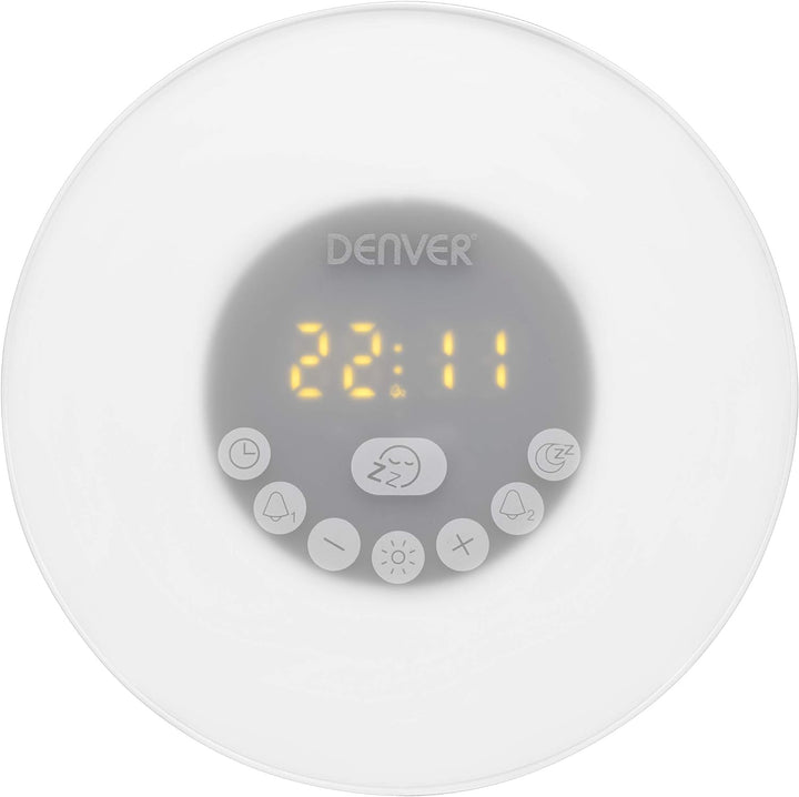 Denver CRLB-400 Radiowecker, Bluetooth-Funktion, Stimmungslicht, MicroSD-Eingang für MP3-Wiedergabe,