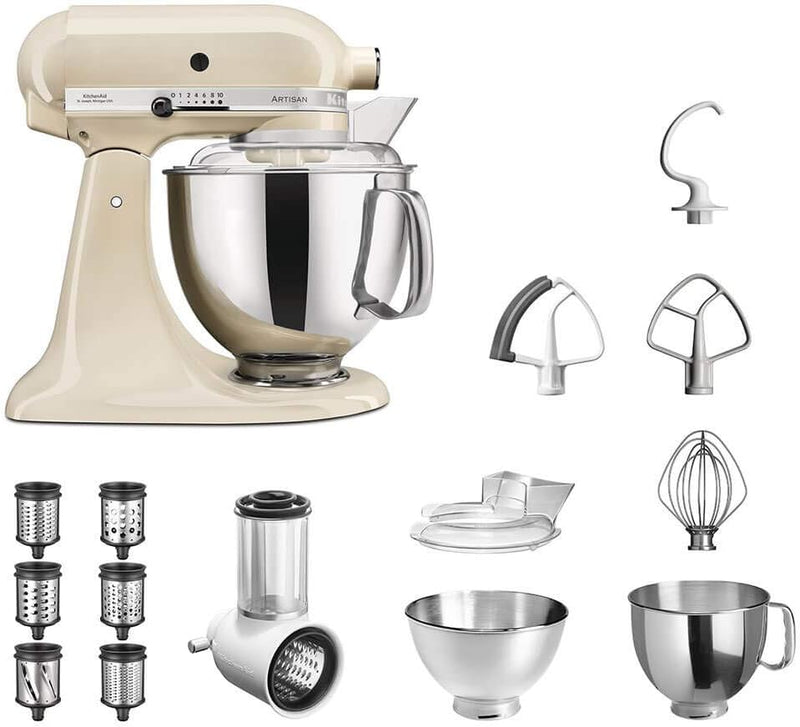 KitchenAid Küchenmaschine Artisan 5KSM175PS Veggie S Paket | mit TOP Zubehör: Gemüseschneider mit dr