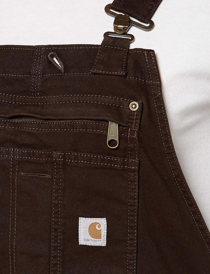 Carhartt Damen Rugged Flex Loose Fit Canvas Lätzchen Overalls XS Dunkelbraun, XS Dunkelbraun