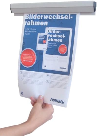FRANKEN Papierklemmschiene, 100 x 4 cm, grau, Kunststoff, PKS100 100 cm, 100 cm
