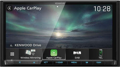 Kenwood DMX8019DABS 17,7 cm WVGA Digital Media Moniceiver mit DAB+, Wireless CarPlay, Android Auto,