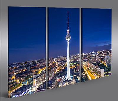 islandburner Bild Bilder auf Leinwand Berlin Alexanderplatz Fernsehturm 3p XXL Poster Leinwandbild W