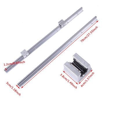 2 Stück SBR12-700mm Linearlagerschiene mit 4 Stück SBR12UU Gleitstück lineare Schiene -Gleitset Set