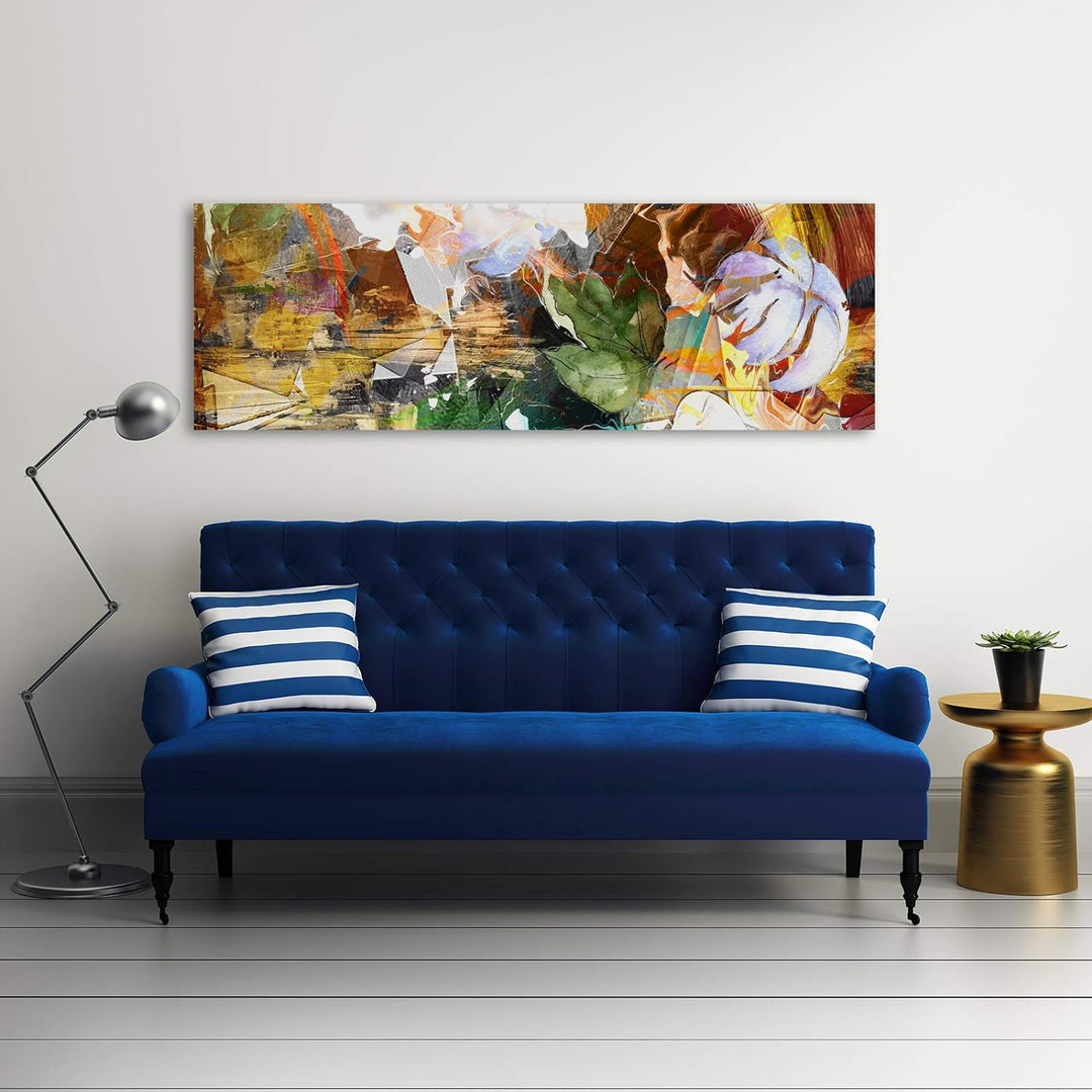 Wandbild XXL Abstrakte arbeit Deko Kunst Bilder Design mehrfarbig 150x50 cm Deco panel 150x50 cm F,