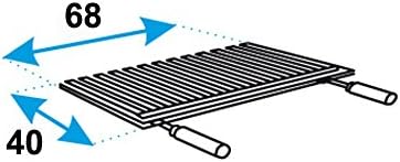 ImEx der Fox 71664 – Edelstahl Grill, 68 x 40 cm, schwarz 68x40x2.5 cm, 68x40x2.5 cm