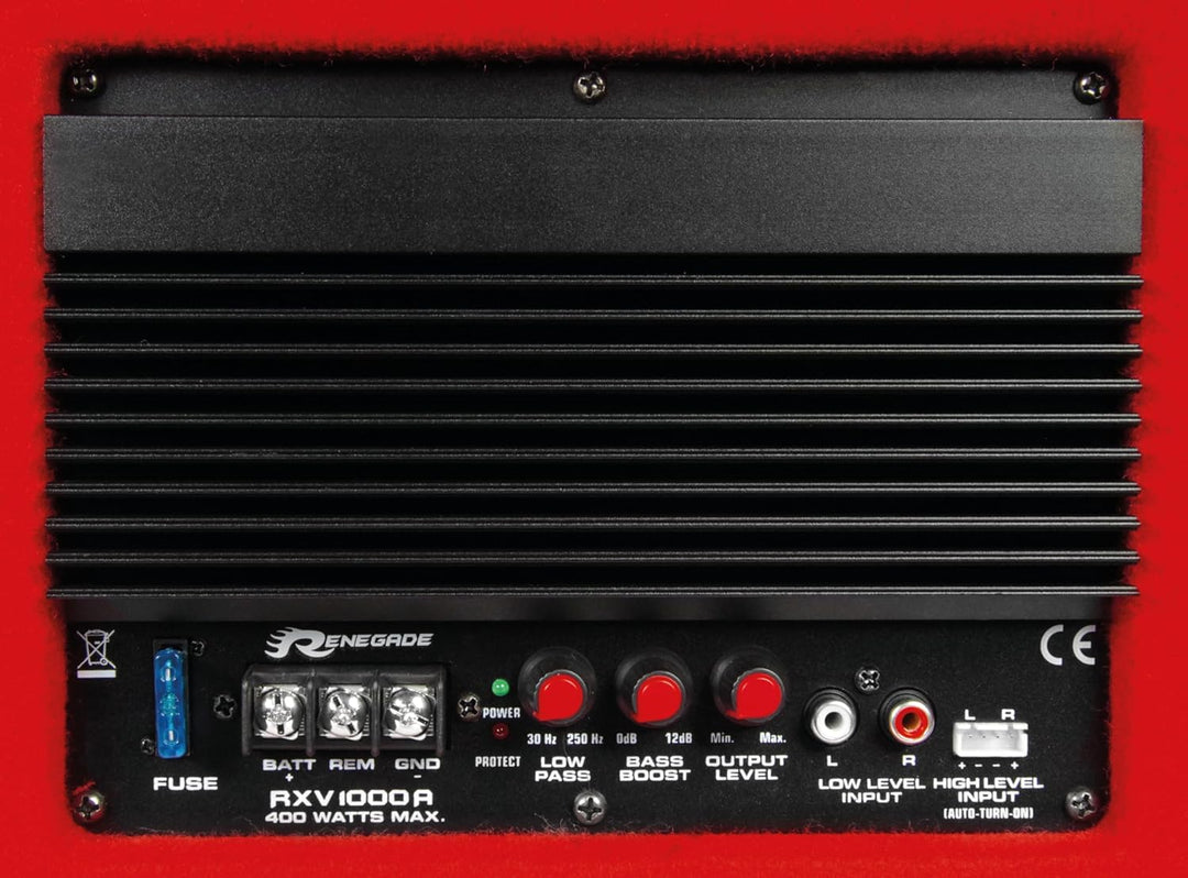 Renegade RXV1000A - 25 cm (10") Aktiv-Gehäuse-Subwoofer - integrierter Verstärker mit 400 W max. | C