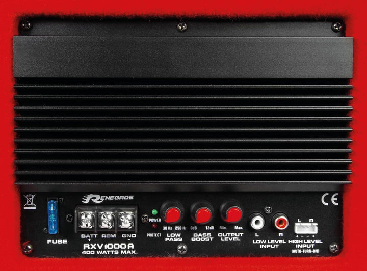 Renegade RXV1000A - 25 cm (10") Aktiv-Gehäuse-Subwoofer - integrierter Verstärker mit 400 W max. | C