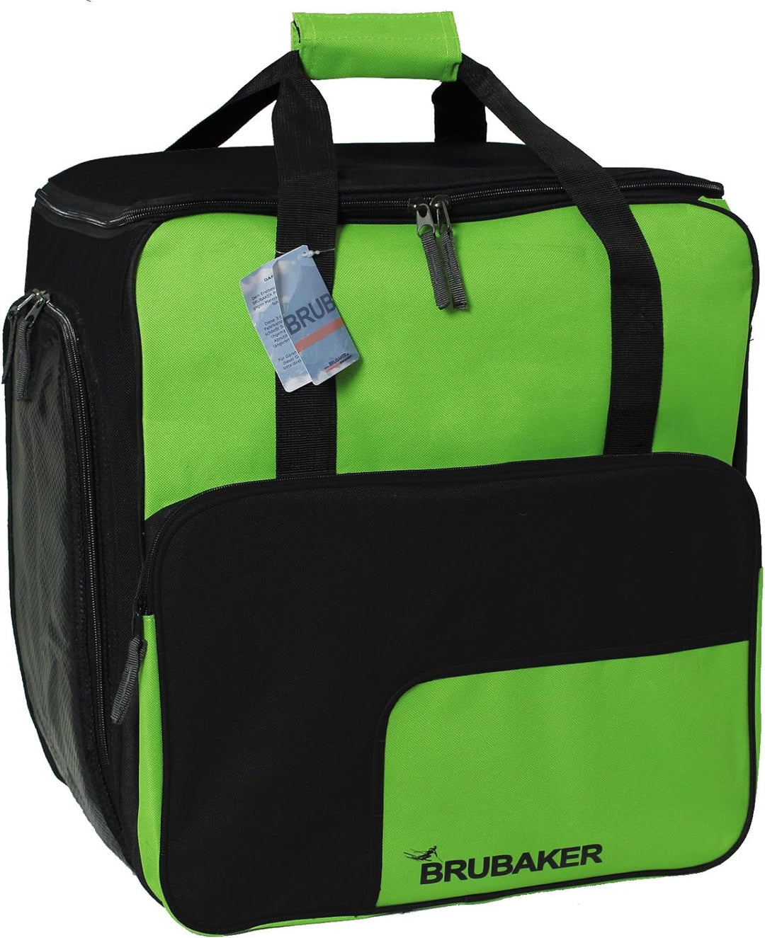 BRUBAKER SUPER Function 2.0 Skischuhtasche Helmtasche Rucksack Grün/Schwarz, Grün/Schwarz