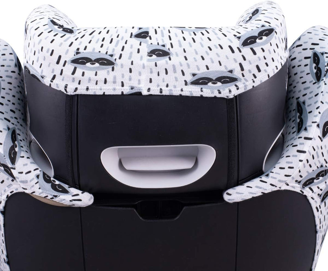 JYOKO Kids Bezug für Autositz Kompatibel mit Cybex Solution M und Pallas B - Fix (Raccoon), RACCOON