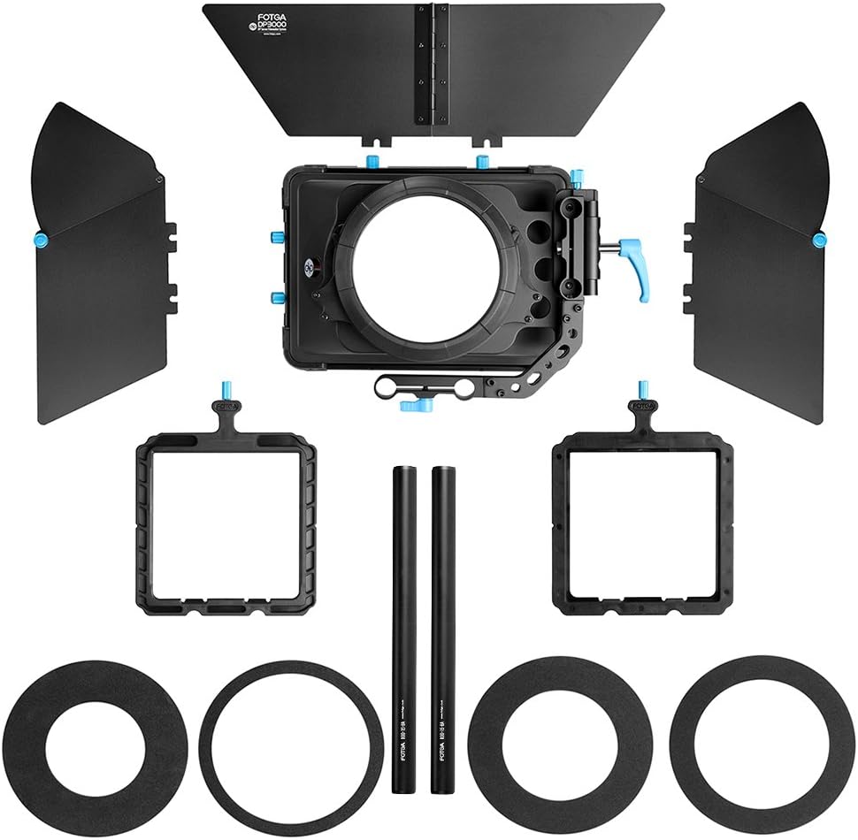 FOTGA DP3000 M3 DSLR Swing Away Matte Box Kit mit Universalobjektiv-Donut-Set für alle Kamera-Rigs m