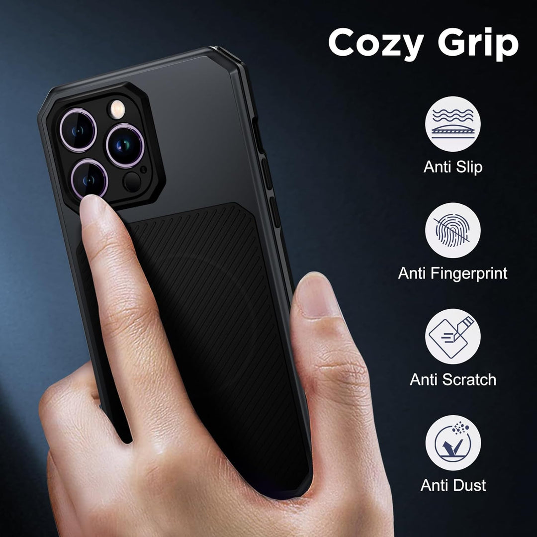 WIFORT Magnetisch Metall Hülle für iPhone 14 Pro Max Kompatibel mit MagSafe, mit 2 Stück Schutzglas,