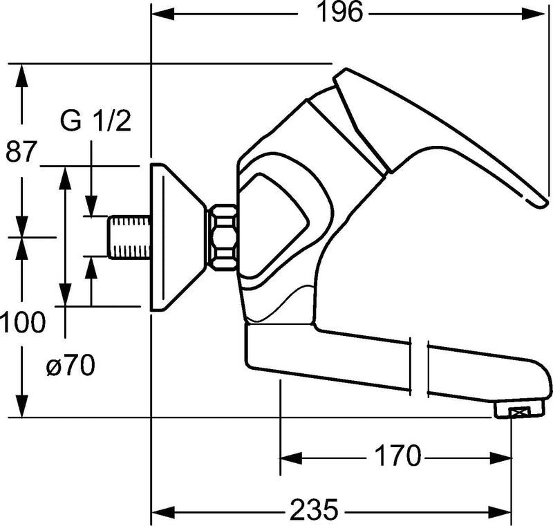 Hansa 01948183 Hansamix Waschtisch Wand Armatur