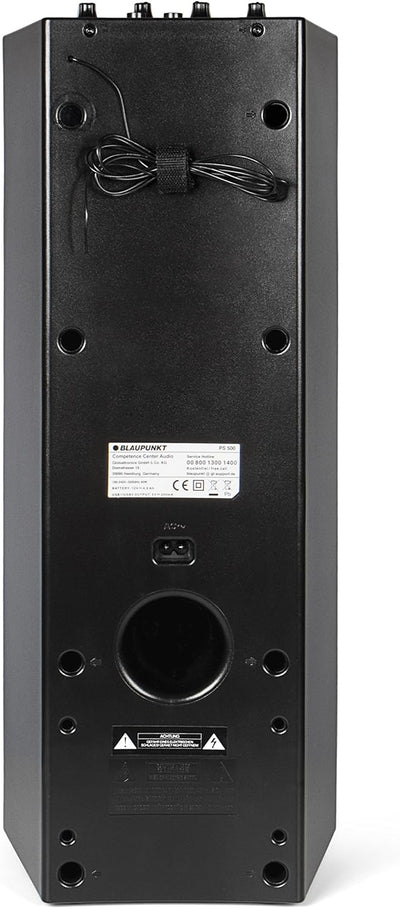 BLAUPUNKT PS 500 Party-Lautsprecher, Musikanlage mit integriertem Akku, 40W RMS, Bluetooth, USB, Aux
