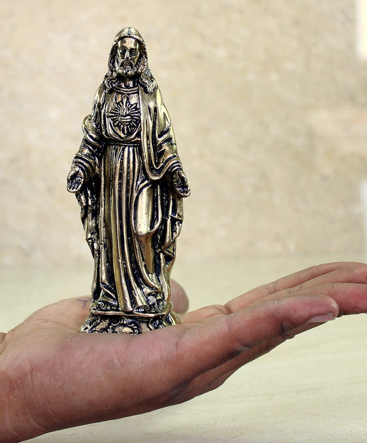 eSplanade Jesus Christus und Mutter Maria Idol Statue Skulptur aus Messing, 14,6 cm