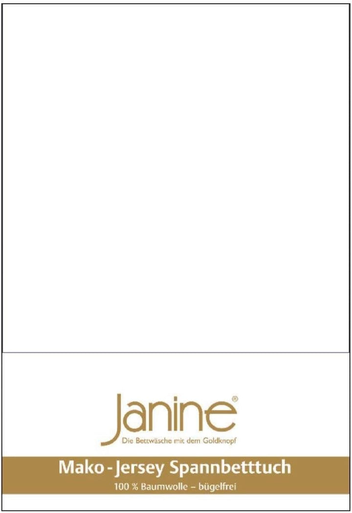 Janine Spannbetttuch 5007 Mako Jersey 180/200 bis 200/200 cm weiss Fb. 10 180/200 cm - 200/200 cm We