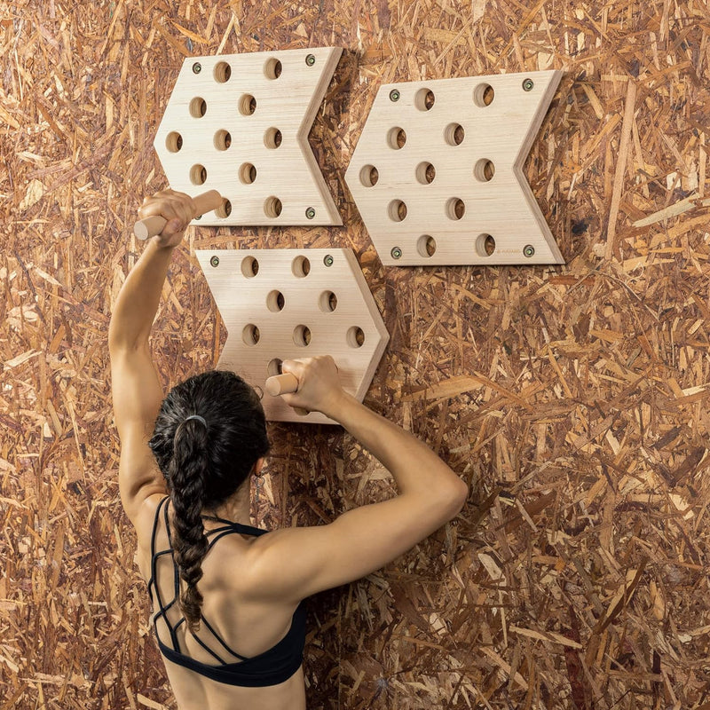 Navaris Pegboard Kletterbrett 3 Bretter im Set - Kletter Brett Boulder Board aus Holz - Stecktafel i