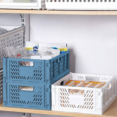 4 Set Plastik Lagerkisten Regal Körbe Faltbar Aufbewahrungsboxen Aufbewahrungskorb Küche Schubladene