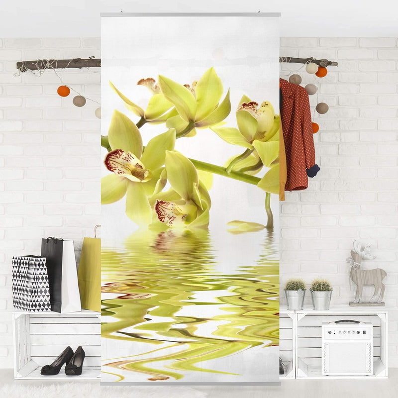 Bilderwelten Raumteiler Elegant Orchid Waters 250x120cm inkl. transparenter Halterung, inkl. transpa