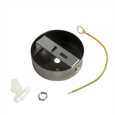 AMARCORDS - 5 Baldachin rosetten aus Metall, Farbe ZITRONE, Lampengehäuse komplett mit Kabelklemmenz