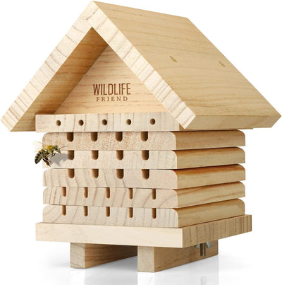 WILDLIFE FRIEND I Bienenhotel aus Naturholz - Insektenhotel, Nisthilfe Unterschlupf für Wildbienen I