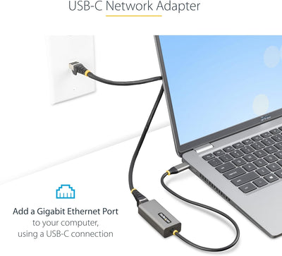 StarTech.com USB C Gigabit Ethernet Adapter, 10/100/1000 Mbit/s, USB C 3.0 zu LAN Adapter mit ASIX A