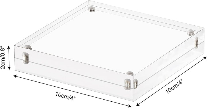 AMEITECH Acrylbilderrahmen, 10 x 10 cm, klares, doppelseitiges Blockset, rahmenloser magnetischer Fo