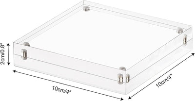 AMEITECH Acrylbilderrahmen, 10 x 10 cm, klares, doppelseitiges Blockset, rahmenloser magnetischer Fo