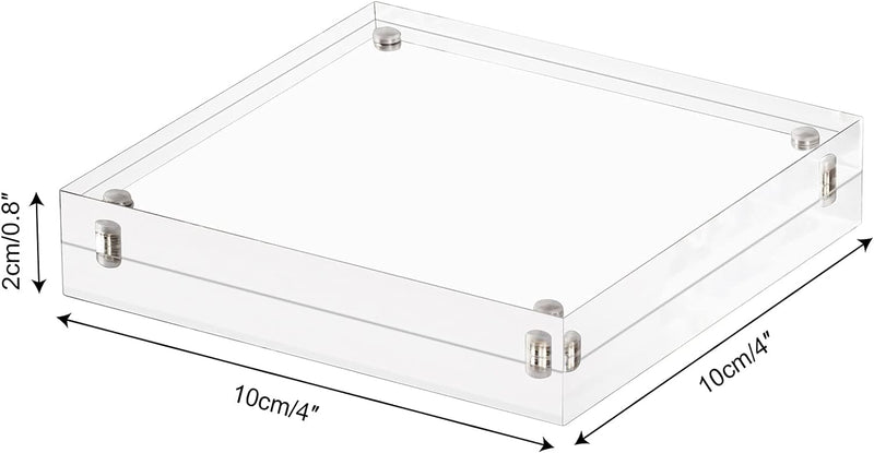 AMEITECH Acrylbilderrahmen, 10 x 10 cm, klares, doppelseitiges Blockset, rahmenloser magnetischer Fo