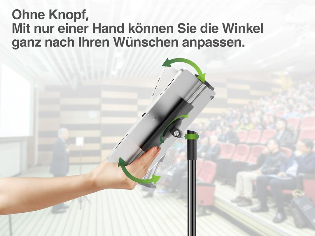 Elitehood Aluminium Tablet Stativ Halterung, iPad Ständer - Höhenverstellbar bis 65'' Halter Stativ