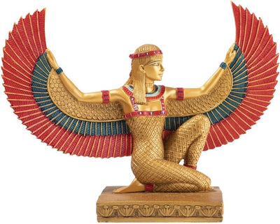 Grosse Statue ISIS Flügel – Ägyptische Göttin der Fruchtbarkeit Goldfarben, Goldfarben