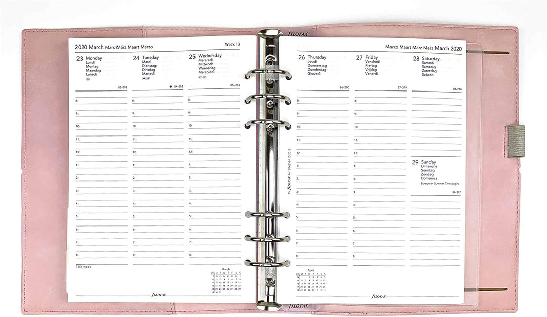 Filofax A5 Domino Soft Organizer, 2020 Blasses Rosa, Blasses Rosa