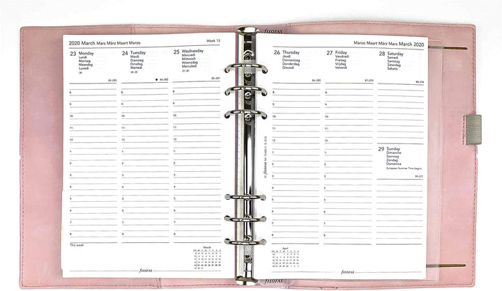 Filofax A5 Domino Soft Organizer, 2020 Blasses Rosa, Blasses Rosa